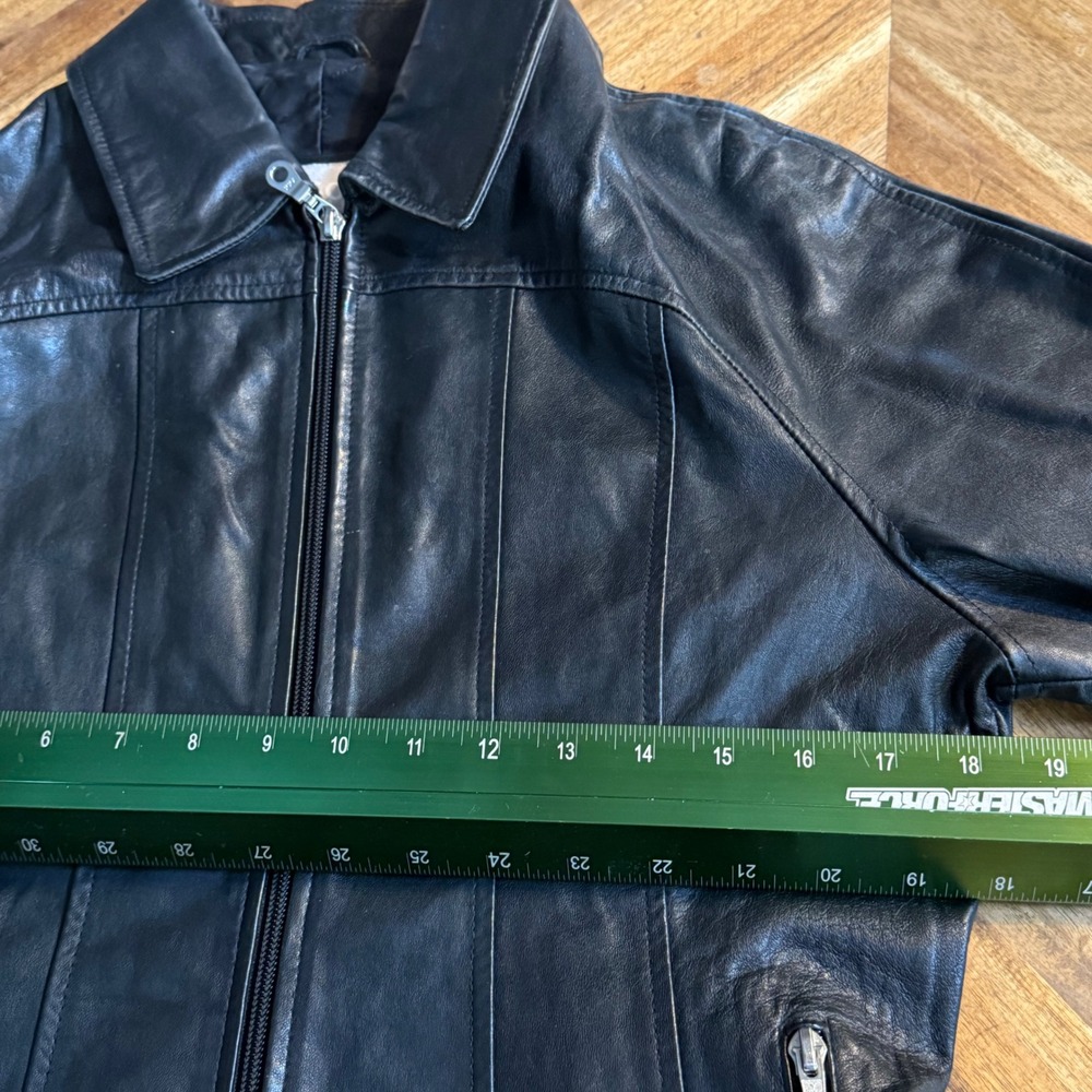 Wilson Leather Maxima Black Genuine Leather Jacket Zip Front Women's M - Picture 5 of 7